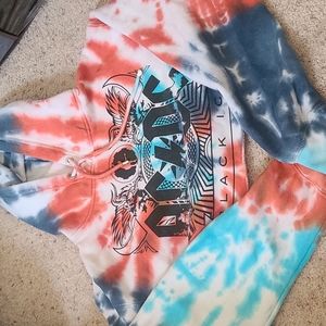AC/DC tie dye crop hoodie